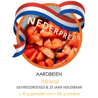 Aardbei schijfjes | gevriesdroogd noodrantsoen | voor 300 gram