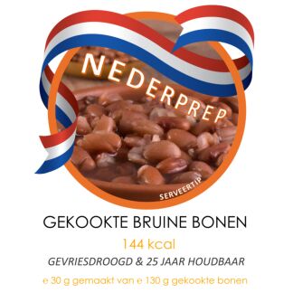 Bruine bonen (voorgekookt) | gevriesdroogd 25jr houdbaar noodrantsoen voor noodpakket