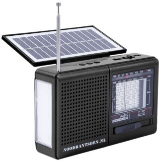 Luxe noodradio + wereldontvanger + mega zonnepaneel + lamp + MP3 + bluetooth