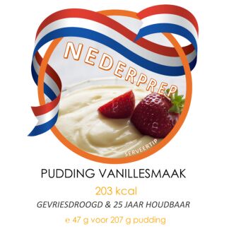 Instant pudding, vanillesmaak | gevriesdroogd 25 jaar houdbaar noodrantsoen | NEDERPREP