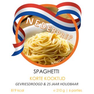 Spaghetti 6 porties, 25 jaar houdbaar gevriesdroogd noodrantsoen