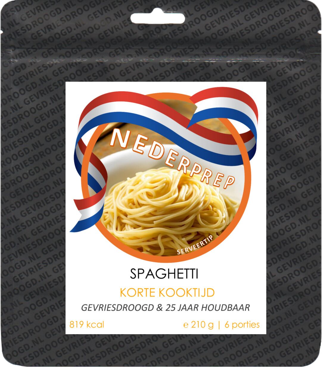 Spaghetti 6 porties, 25 jaar houdbaar gevriesdroogd noodrantsoen - Afbeelding 3