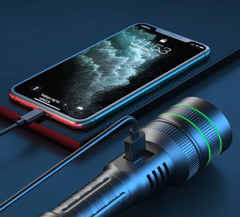 Mega zaklamp met zoom en powerbank | NEDERPREP PWR5000L - Afbeelding 2