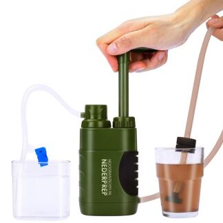 Noodrantsoen.nl leger waterfilter - 3.000Liter met 2 jr garantie - filtert PFAS bacteriën en micro-plastics, werkt zonder stroom- BPA-vrij drinkwater